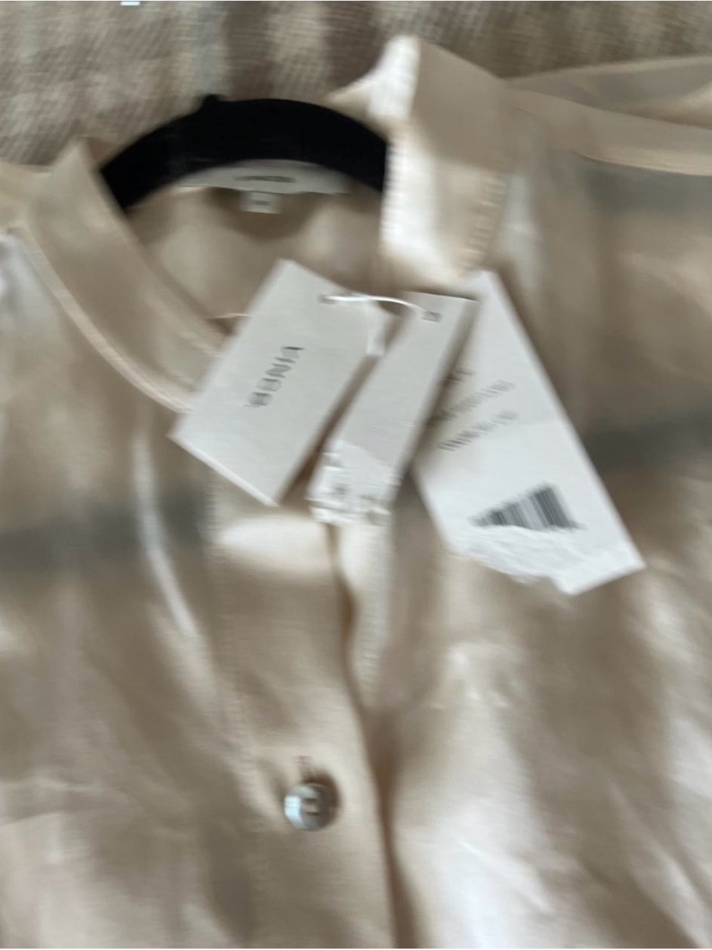 Vince 100% Silk Button-Front Blouse in Ivory Size M - Picture 9 of 10